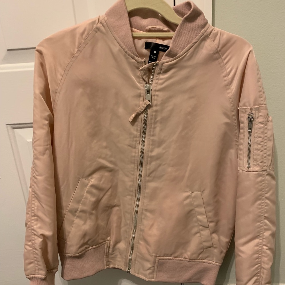 Aqua pink satin jacket, S (NWT)
